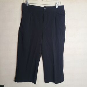 Chico's Design Black Cropped Pants Culottes Size 2 Career Casual Comfort